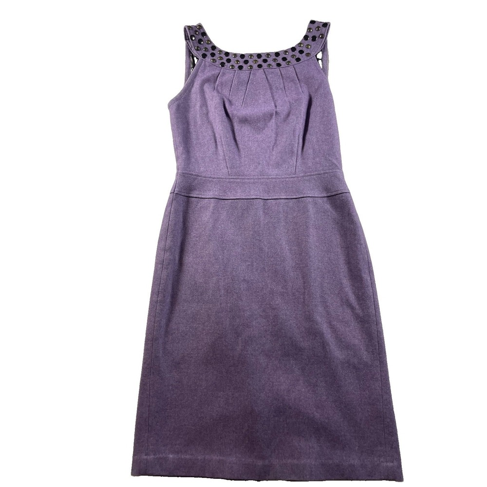 Brooklyn Industries Wool Sheath Sleeveless Dress Brass Beaded Women's Size 2